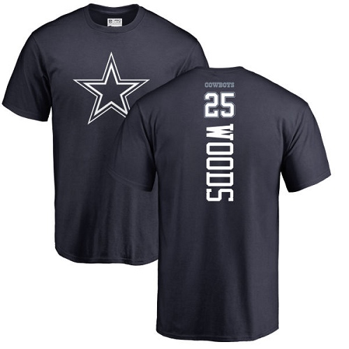 Men Dallas Cowboys Navy Blue Xavier Woods Backer #25 Nike NFL T Shirt